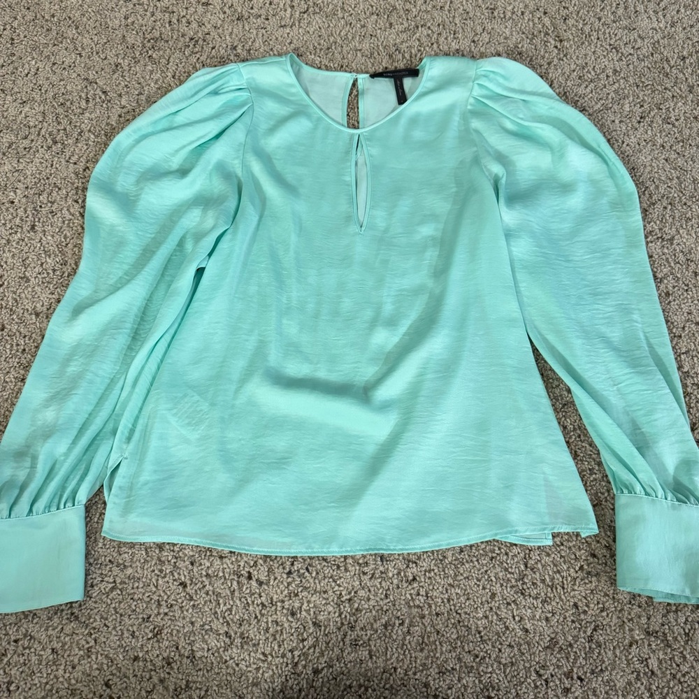 BCBGMaxAzria Mint Green Long Sleeve Top Size Small